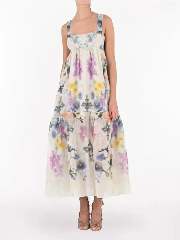 Ramie Square Neck Maxi Dress made by Marchesa