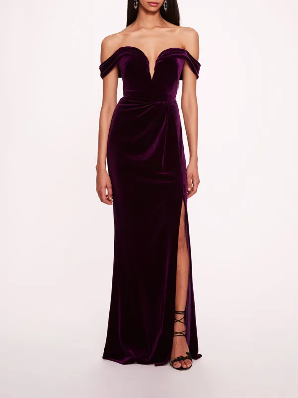 Velvet Plunging Gown made by Marchesa