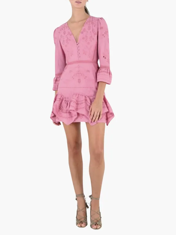 Embroidered Cotton Voile Mini Dress sold by Marchesa