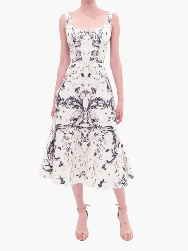 Mirrored Cotton Midi Dress sold by Marchesa