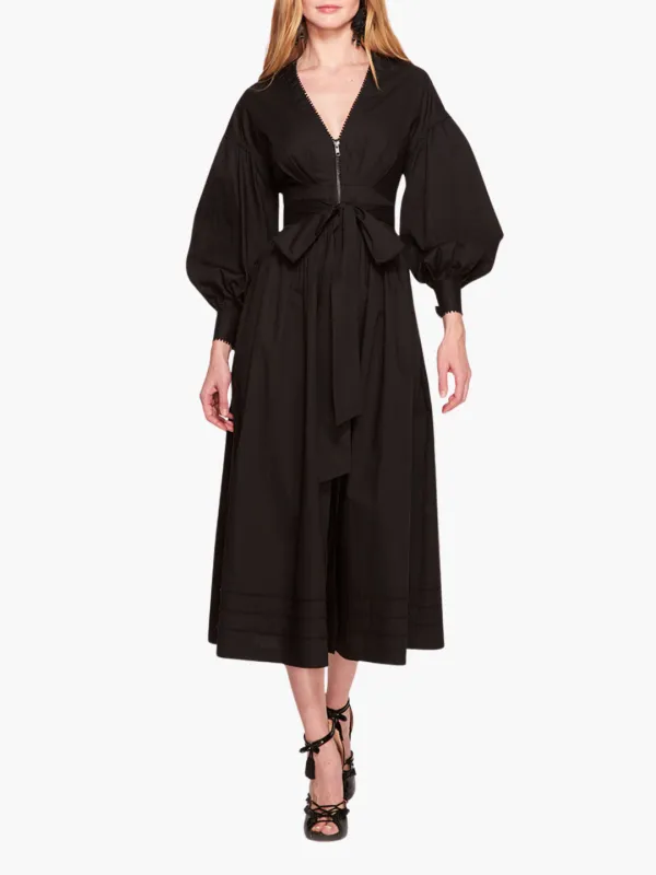 Poplin Midi V-Neck Dress sold by Marchesa
