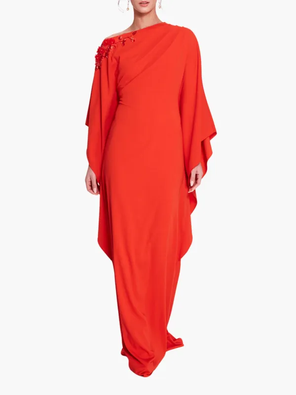 Embroidered Draped Kaftan made by Marchesa