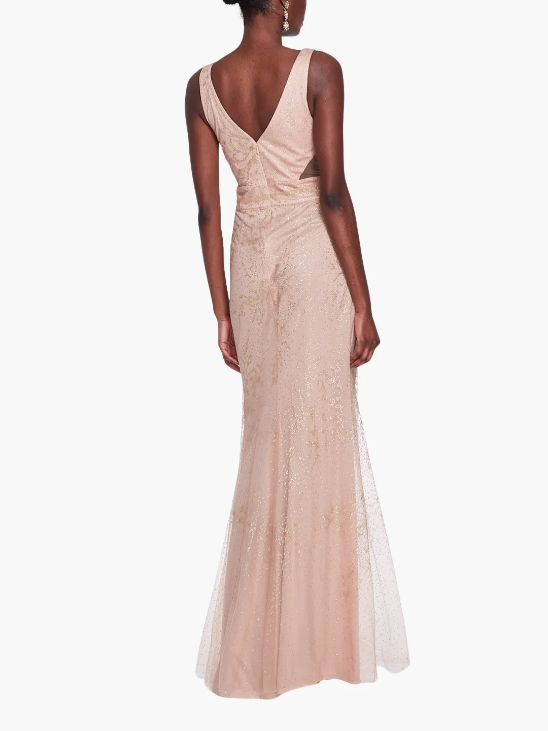 Sleeveless V-neck Glitter Gown sold by Marchesa product image thumbnail 2