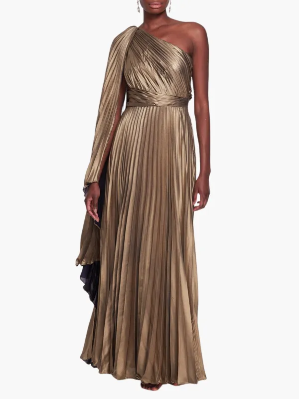 One Shoulder Georgette Cape Gown made by Marchesa