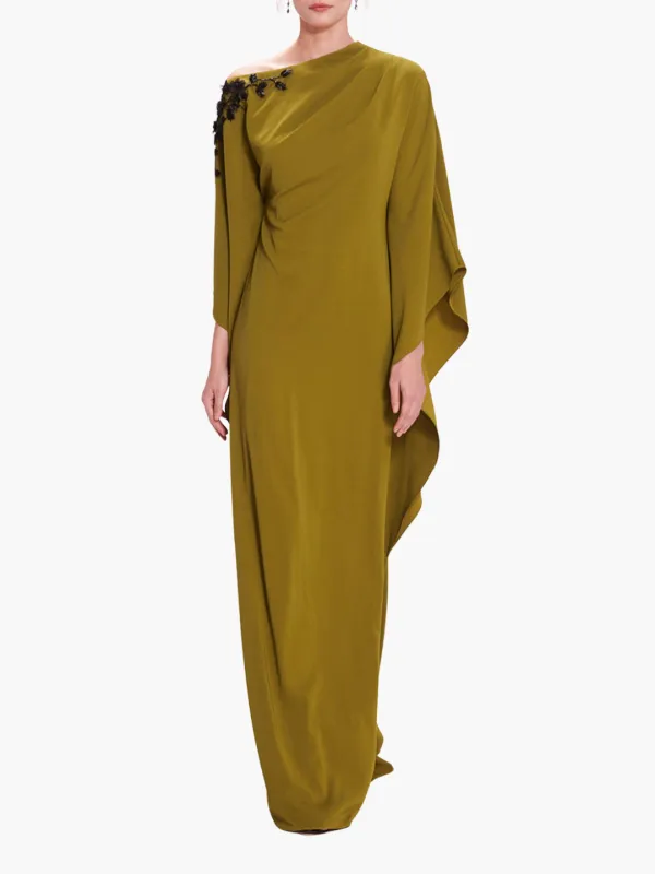 Embroidered Draped Kaftan made by Marchesa