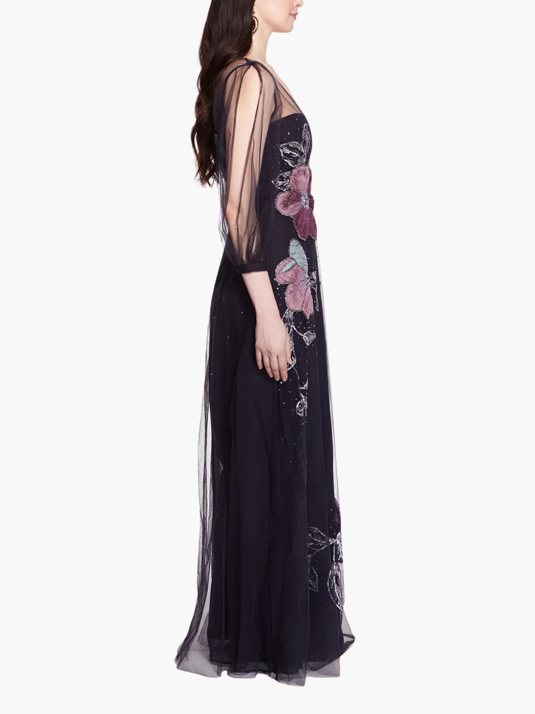 Beaded Floral A-line Gown sold by Marchesa product image thumbnail 3