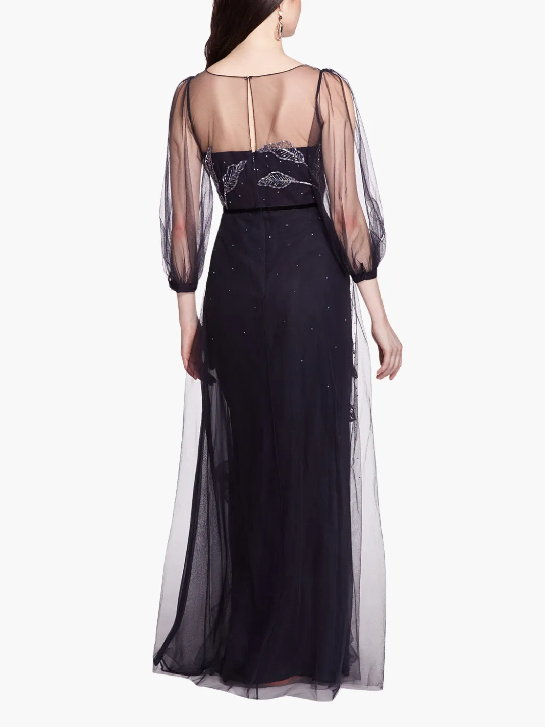 Beaded Floral A-line Gown sold by Marchesa product image thumbnail 2