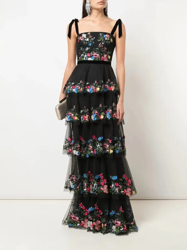 5-Tier 3D Embroidered Tulle Gown sold by Marchesa