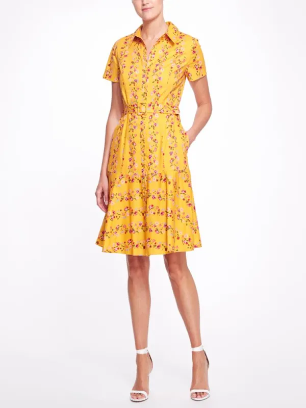 Stripe Print Mini Day Dress made by Marchesa