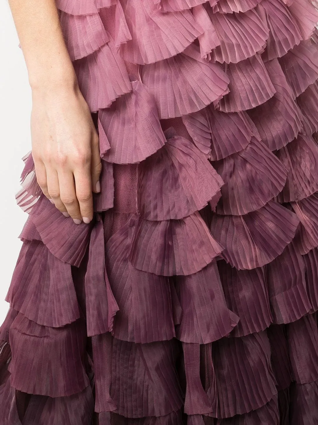 One Shoulder Tiered Ruffle Gown sold by Marchesa product image thumbnail 4