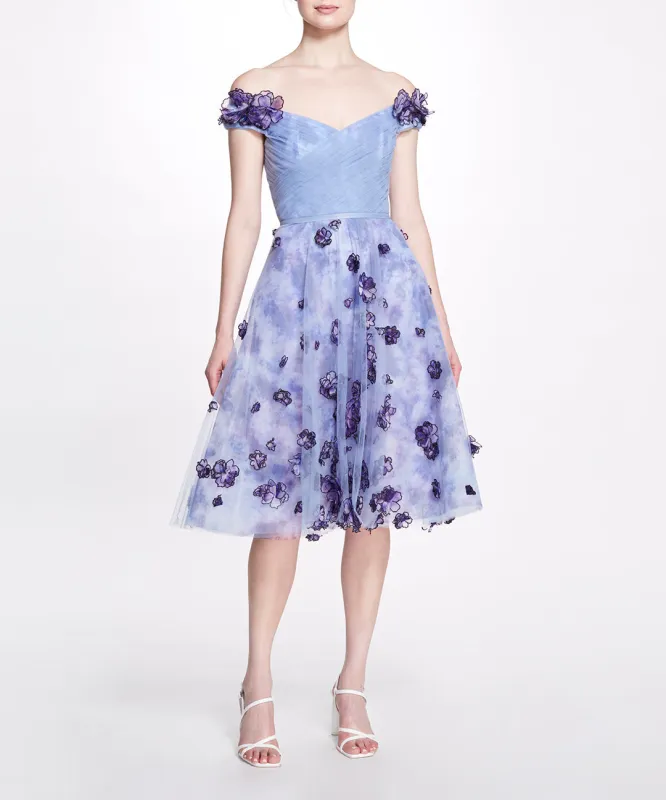 Floral Sweetheart Cocktail Midi Dress sold by Marchesa