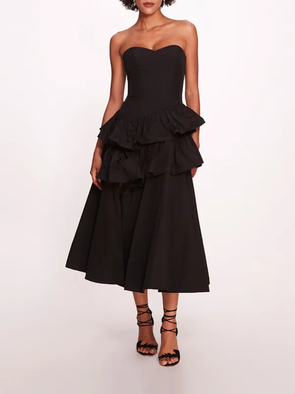 Taffeta Tiered Midi Dress sold by Marchesa