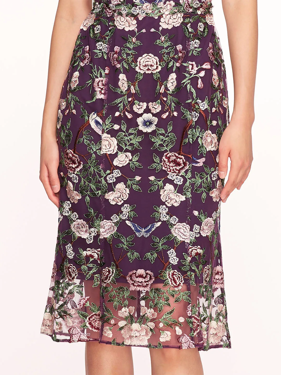 Botanical Embroidered Midi Dress sold by Marchesa product image thumbnail 4