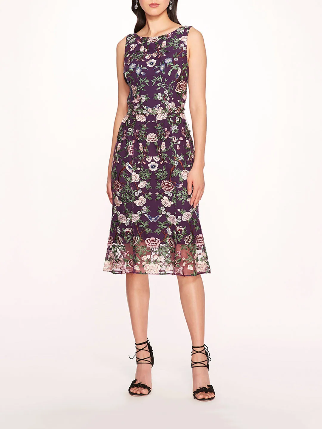 Botanical Embroidered Midi Dress sold by Marchesa