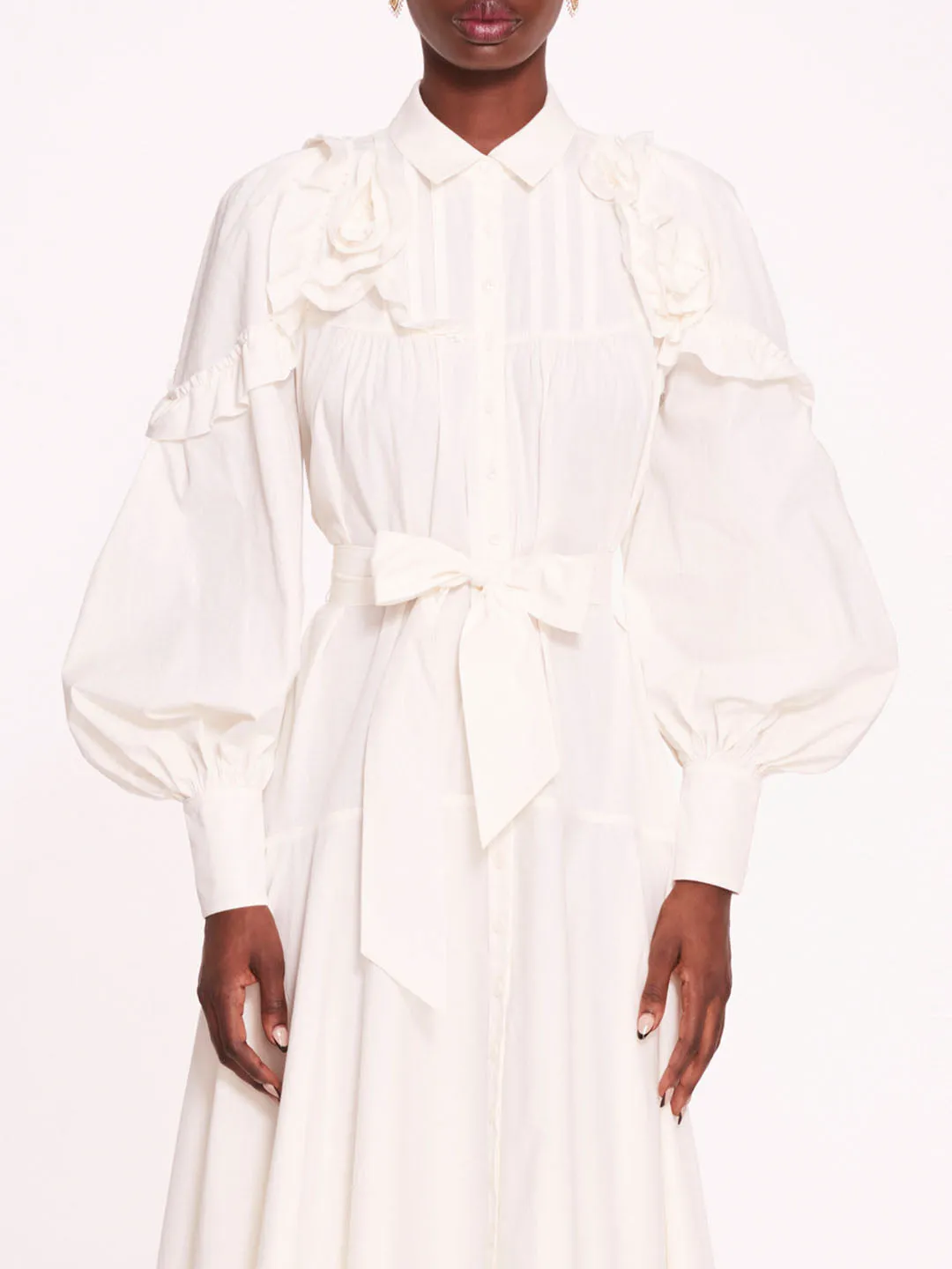 Rosette Ruffle Midi Dress sold by Marchesa product image thumbnail 4