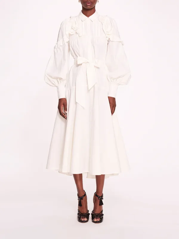 Rosette Ruffle Midi Dress sold by Marchesa