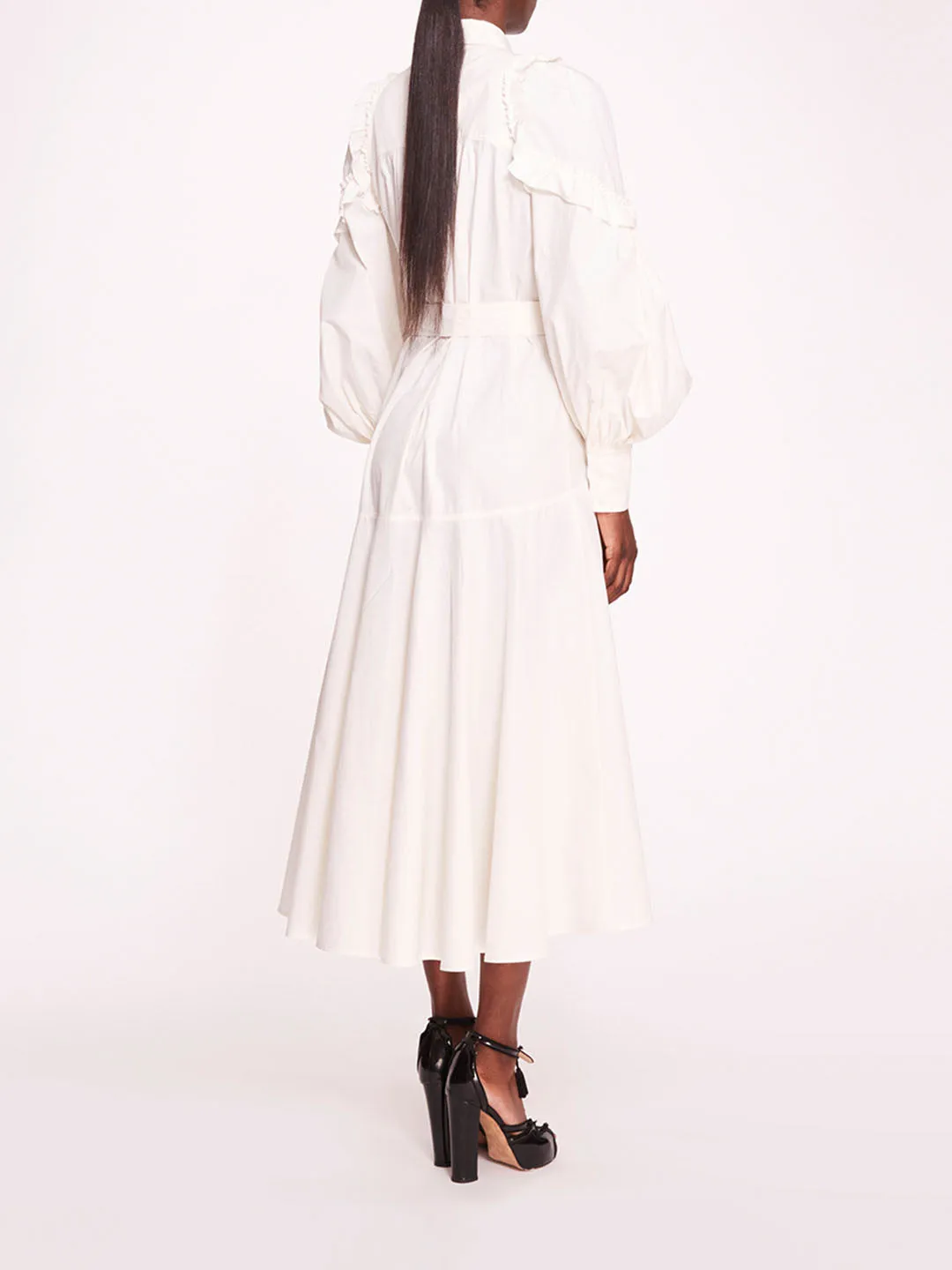 Rosette Ruffle Midi Dress sold by Marchesa product image thumbnail 2