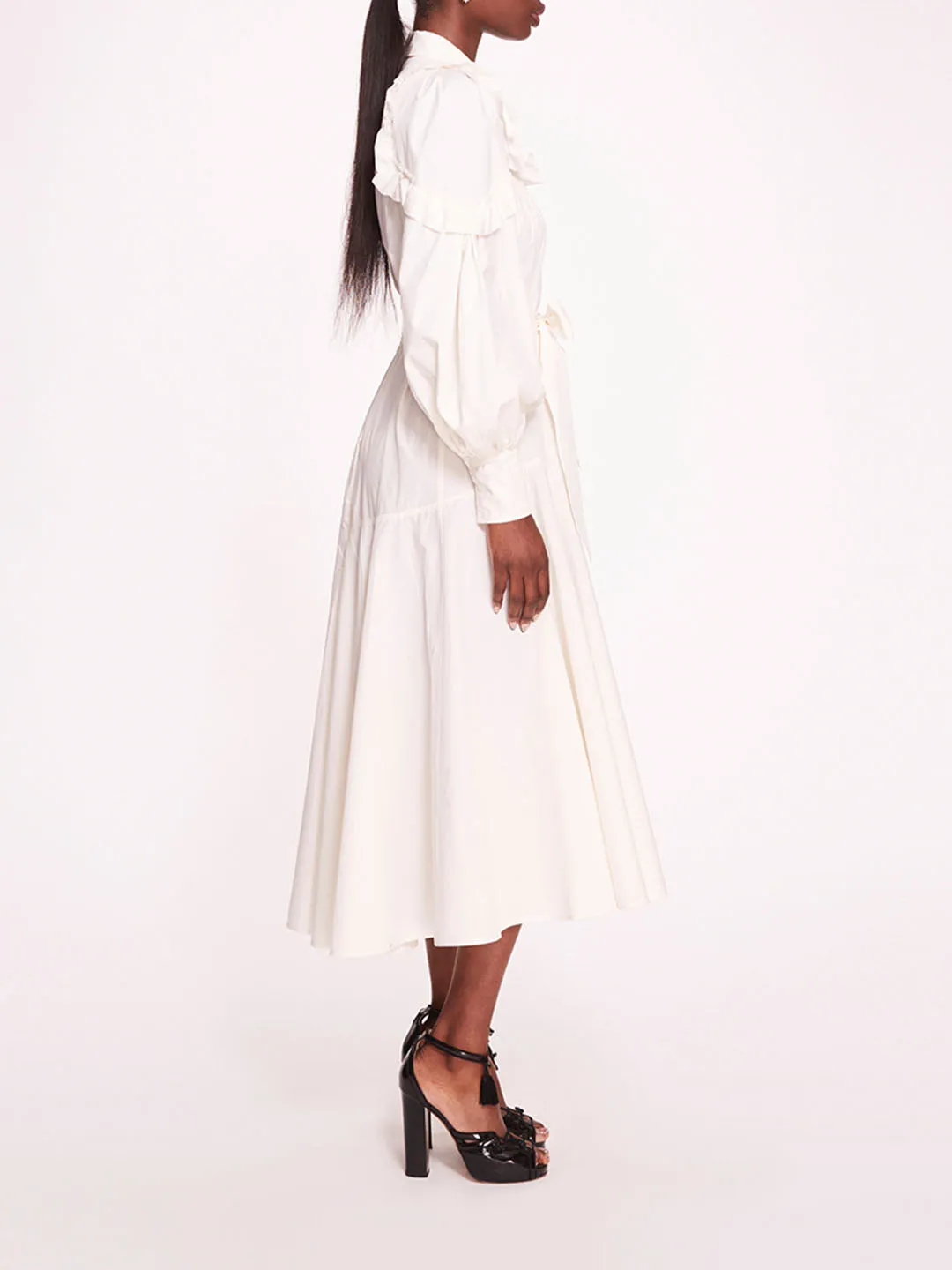 Rosette Ruffle Midi Dress sold by Marchesa product image thumbnail 3