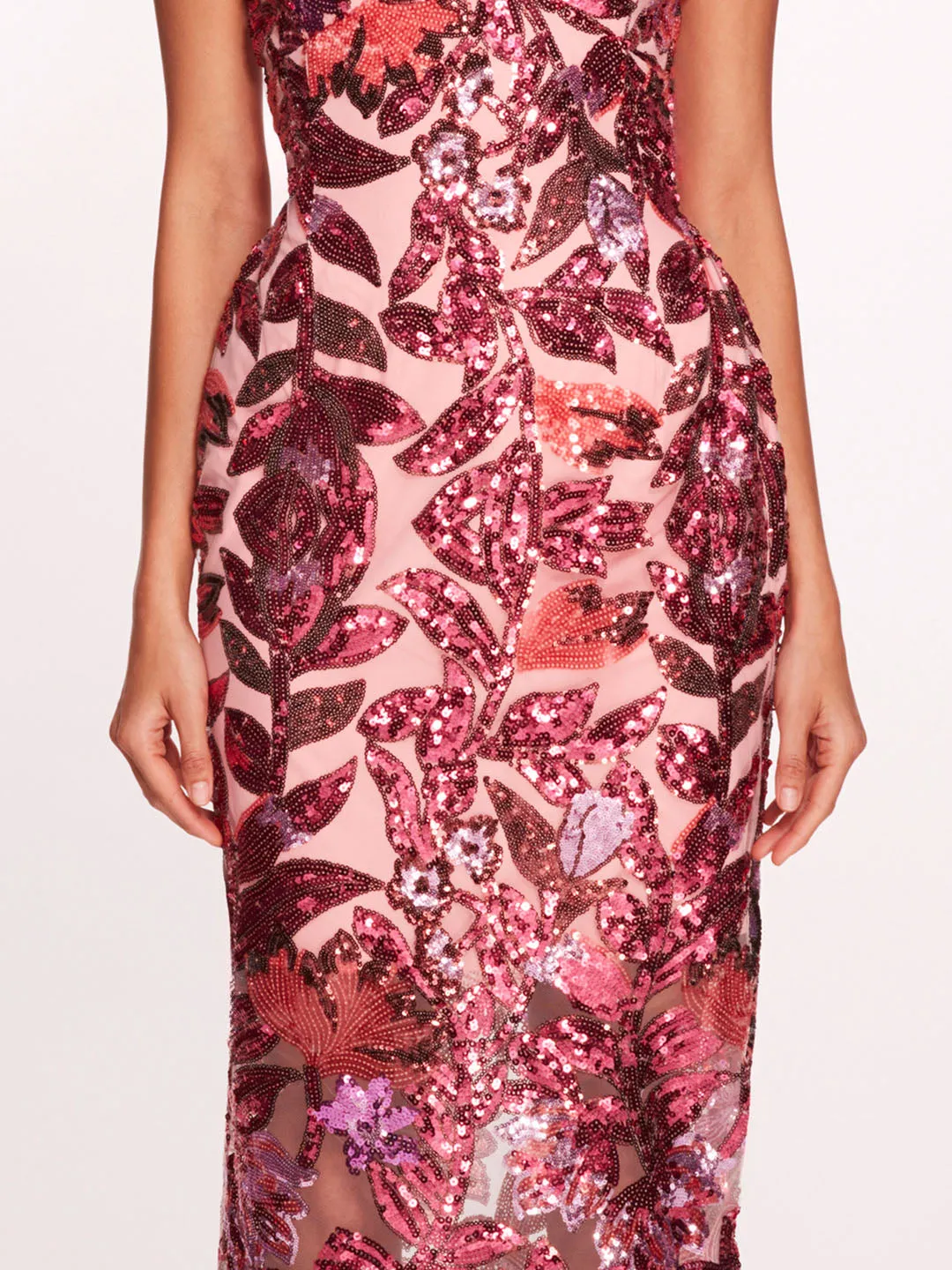 Botanical Sequin Midi Dress sold by Marchesa product image thumbnail 4