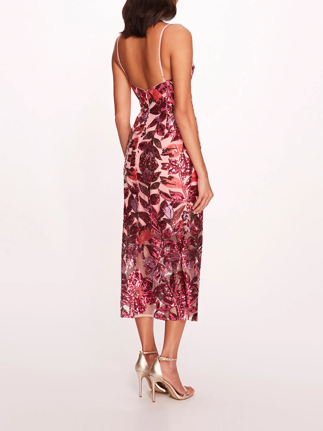 Botanical Sequin Midi Dress sold by Marchesa product image thumbnail 2
