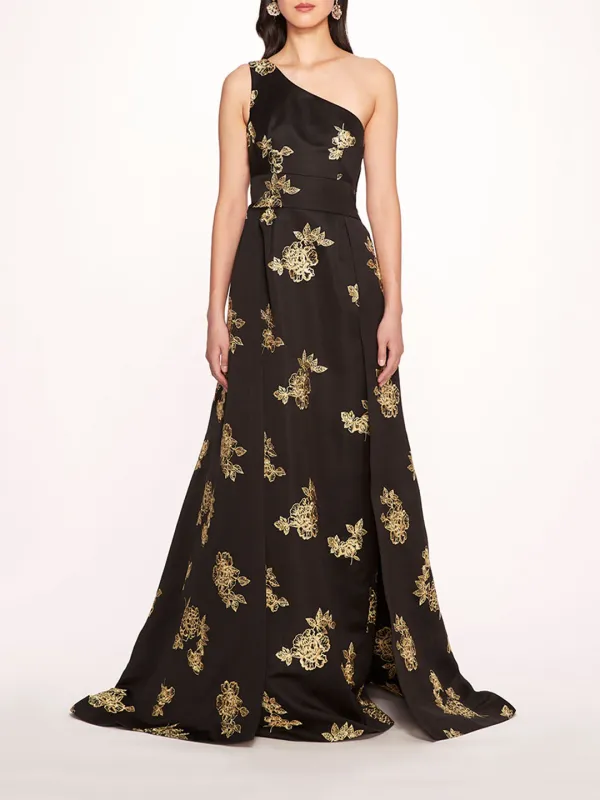 One Shoulder Marigold Ball Gown sold by Marchesa
