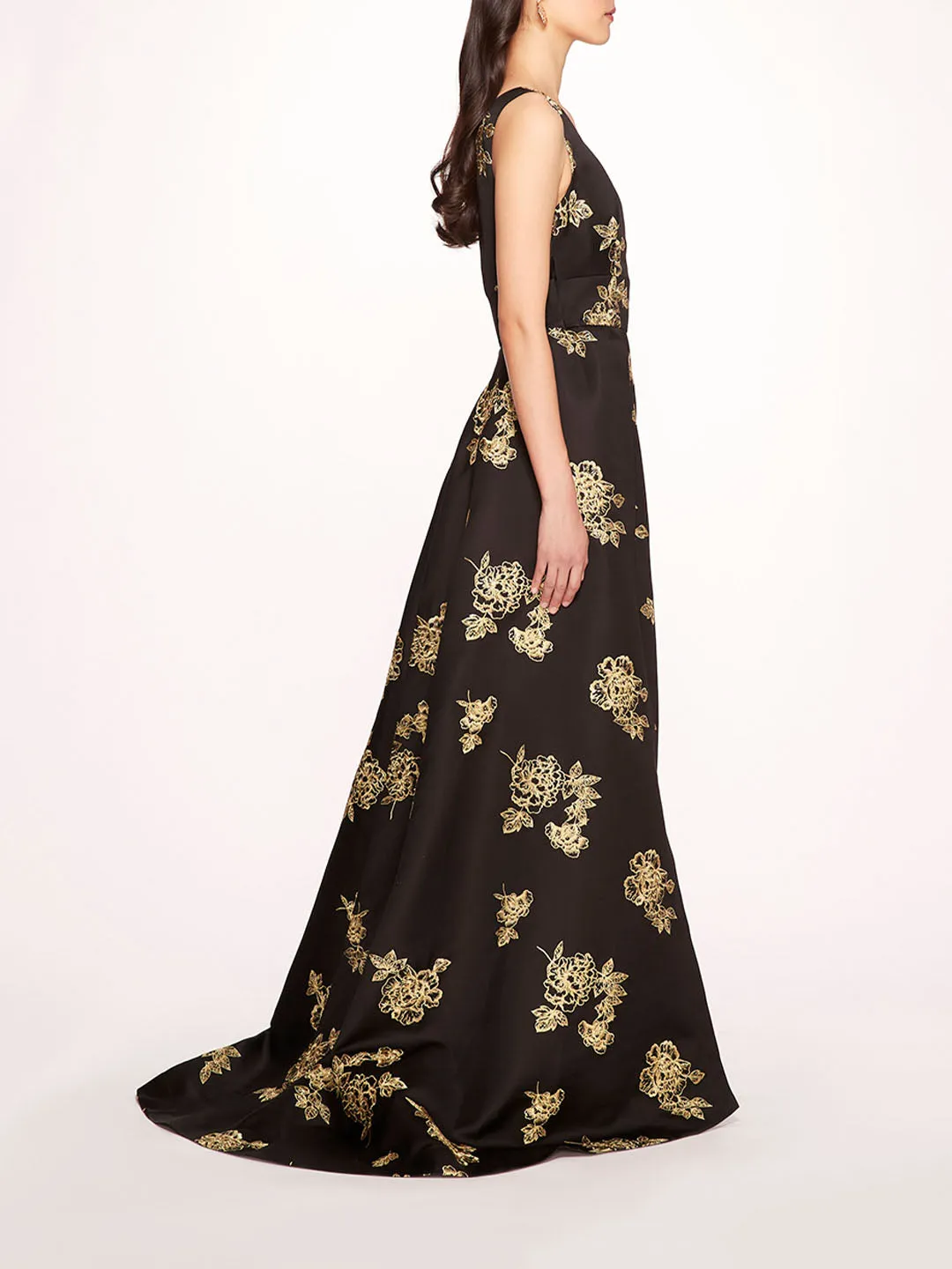 One Shoulder Marigold Ball Gown sold by Marchesa product image thumbnail 3