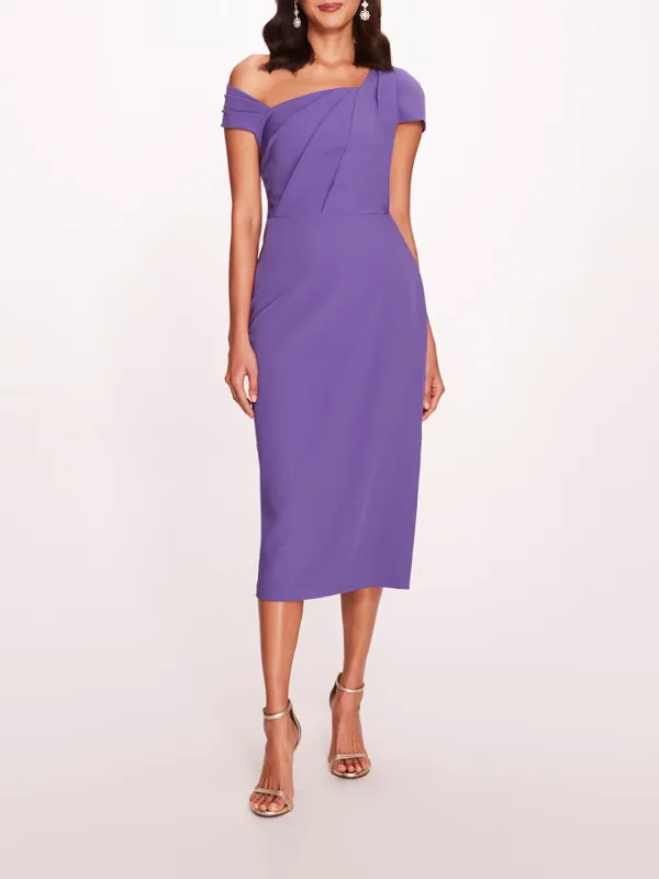 Asymmetrical Crepe Midi Dress sold by Marchesa