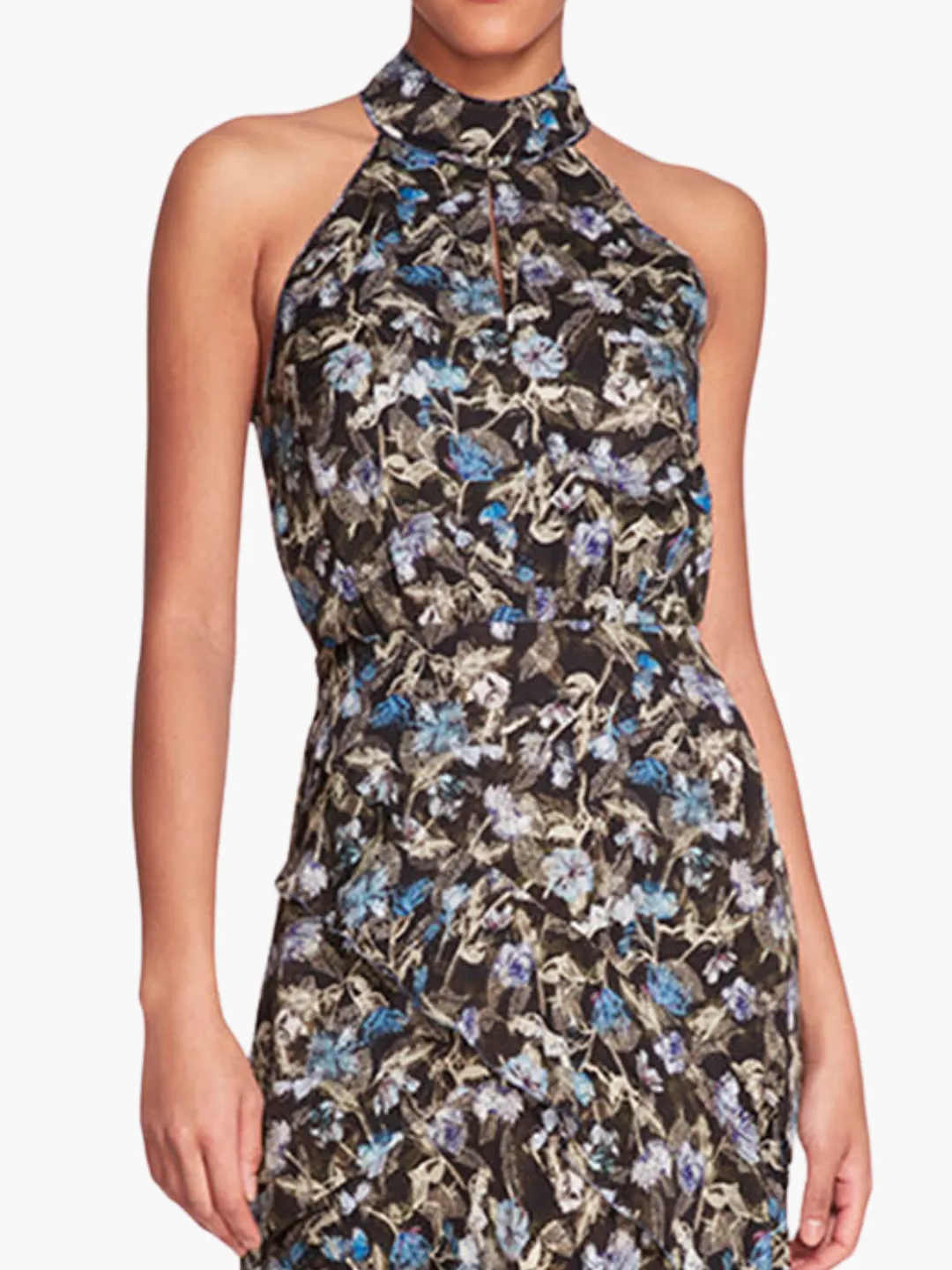 Magnolia Printed Viscose Halter Midi Dress sold by Marchesa product image thumbnail 4