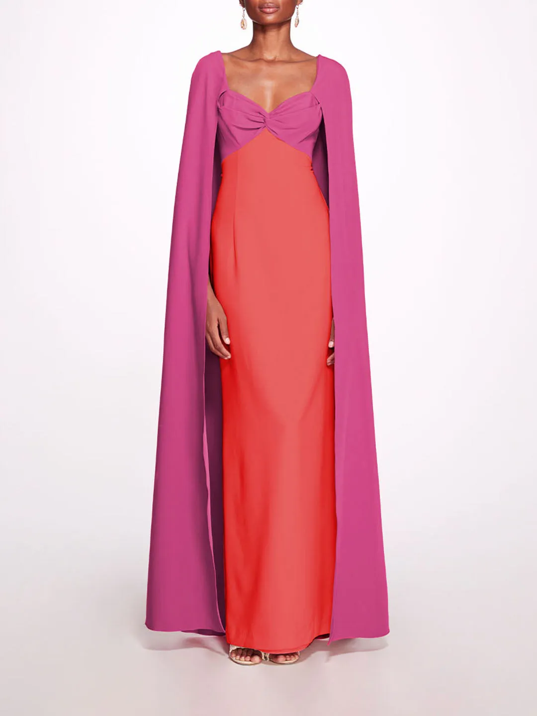 Two-Tone Sweetheart Cape Gown sold by Marchesa
