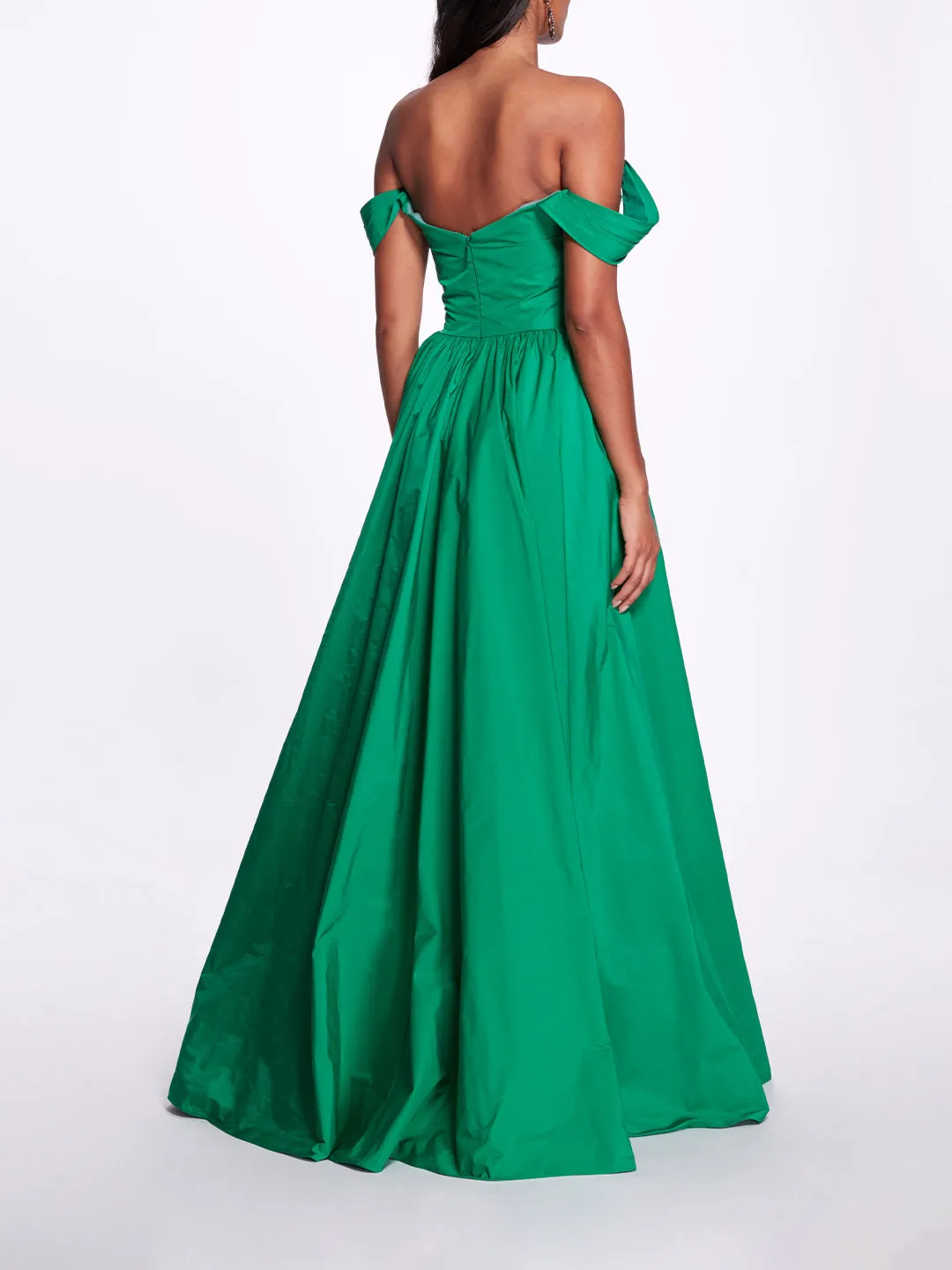 Taffeta Off Shoulder Side Slit Gown sold by Marchesa product image thumbnail 3