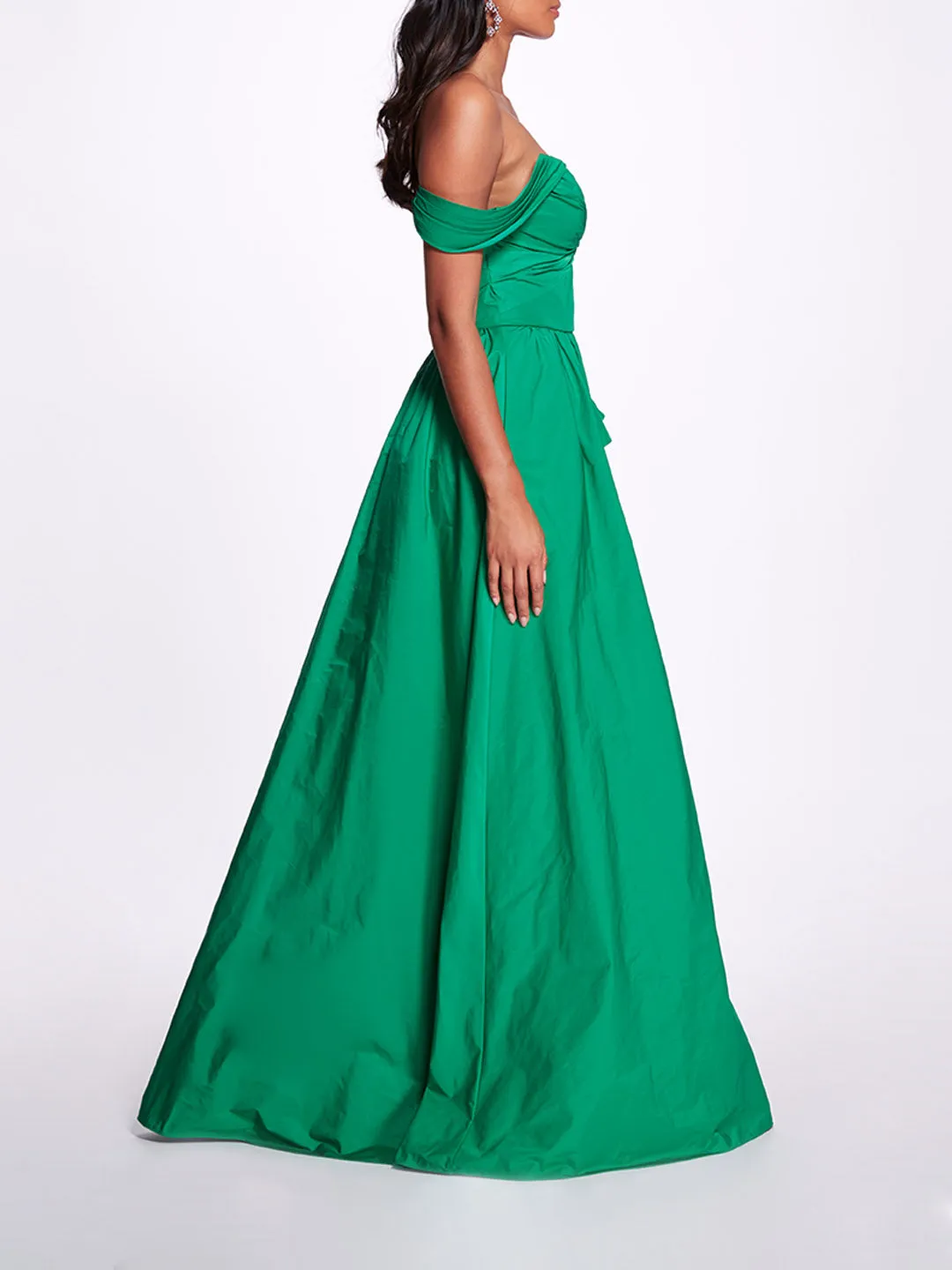 Taffeta Off Shoulder Side Slit Gown sold by Marchesa product image thumbnail 2
