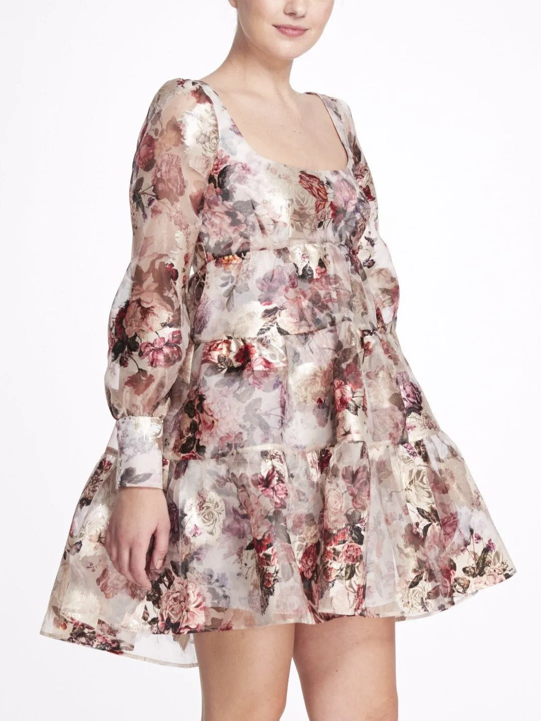 Floral Printed Scoop Neck Dress sold by Marchesa product image thumbnail 4