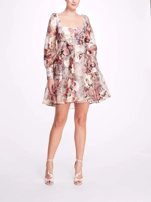 Floral Printed Scoop Neck Dress made by Marchesa