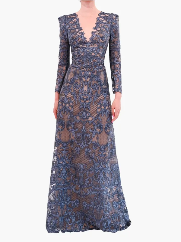 Nocturnes Lace Long Sleeve Gown made by Marchesa
