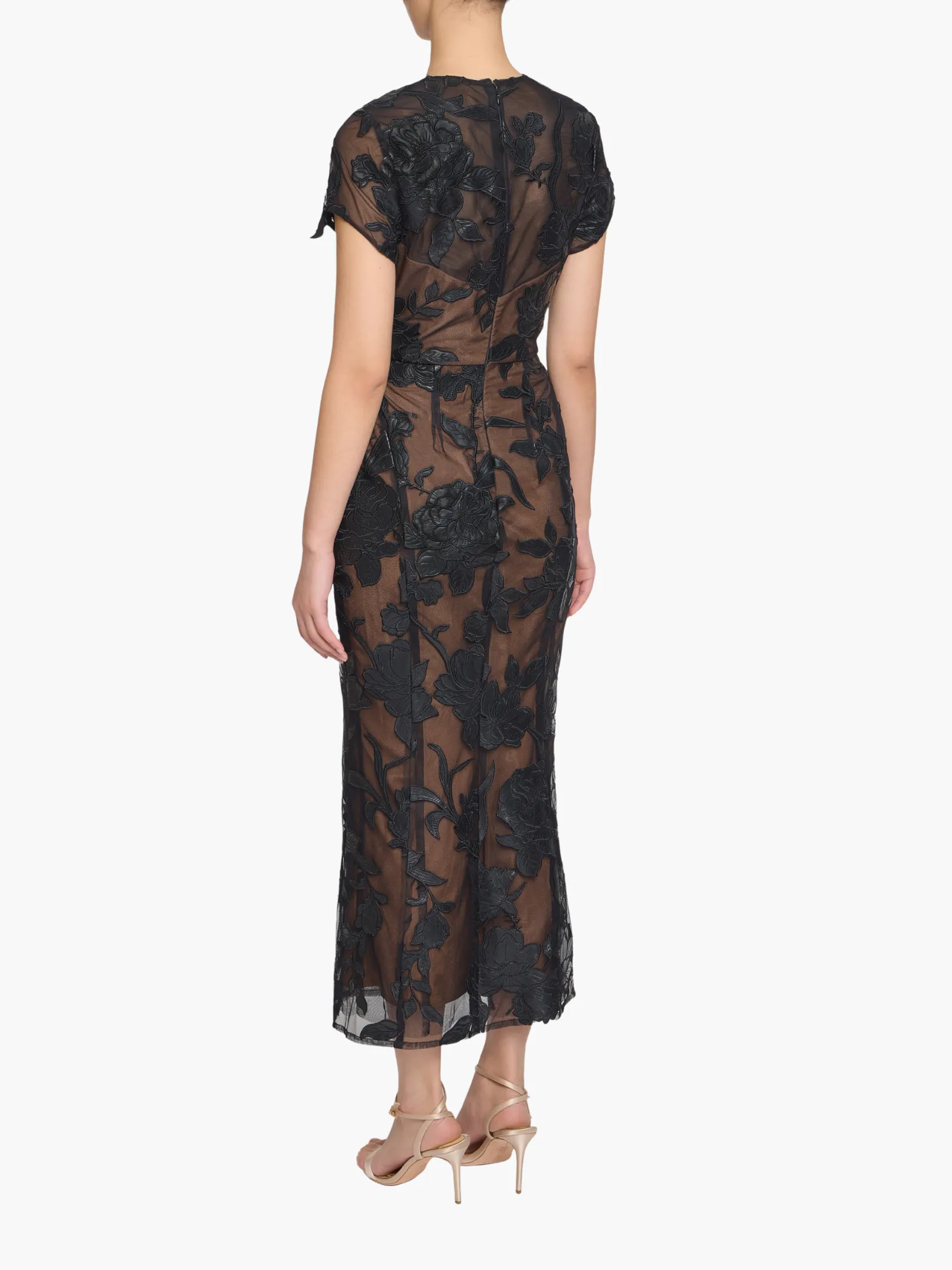 Leather Guipure Sheath Maxi Dress sold by Marchesa product image thumbnail 2