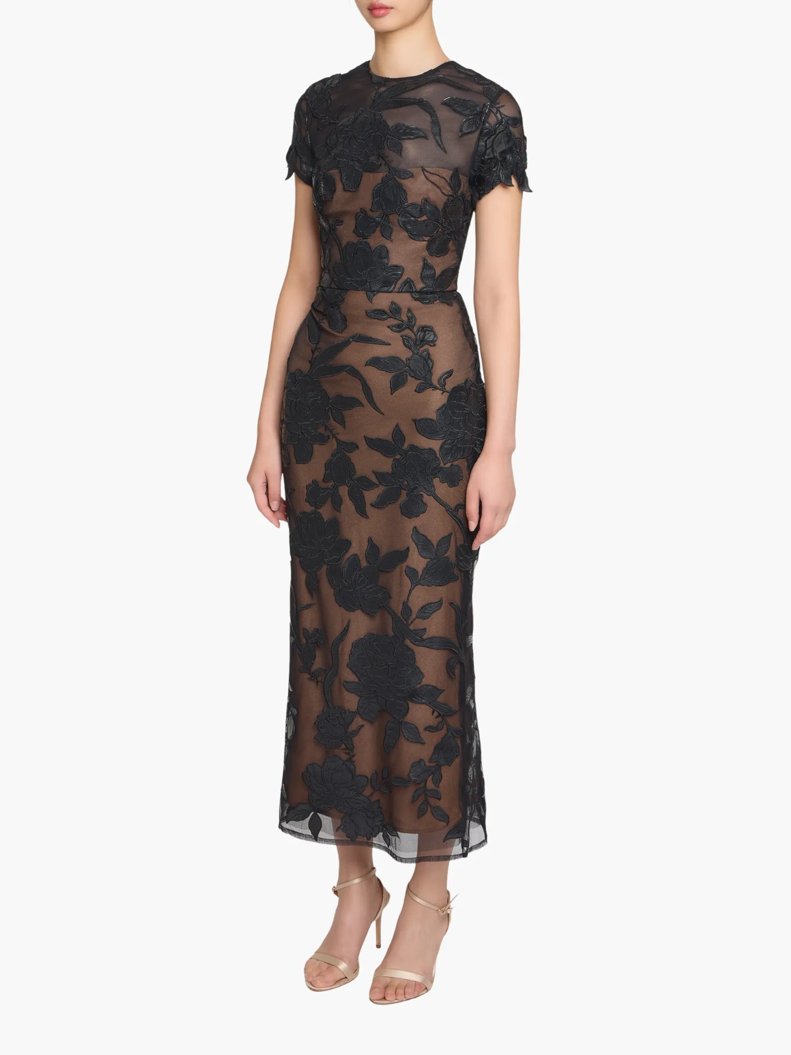 Leather Guipure Sheath Maxi Dress sold by Marchesa product image thumbnail 3