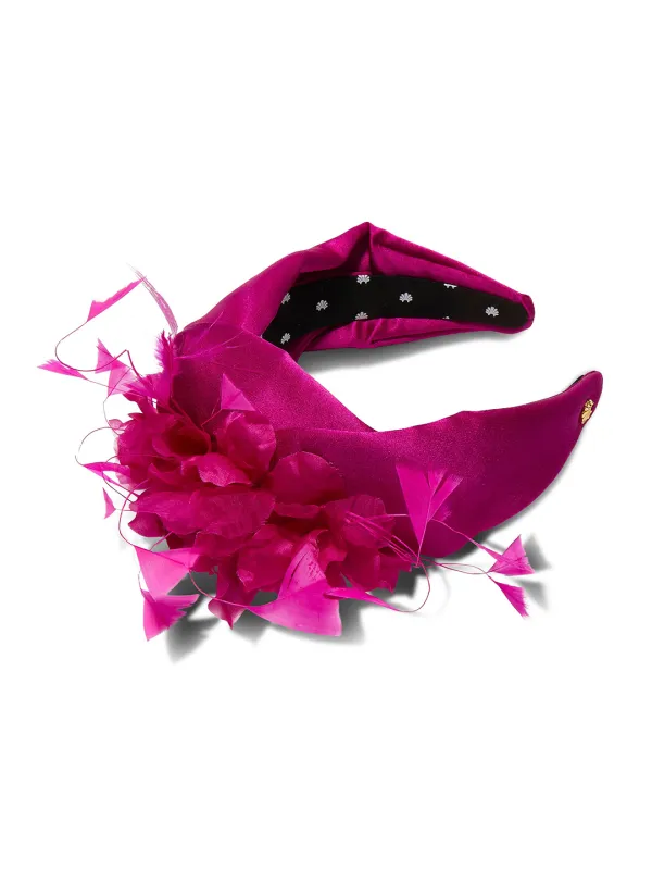 FUCHSIA MARCHESA COUTURE X LELE SADOUGHI GRETA FLORAL HEADBAND sold by Marchesa
