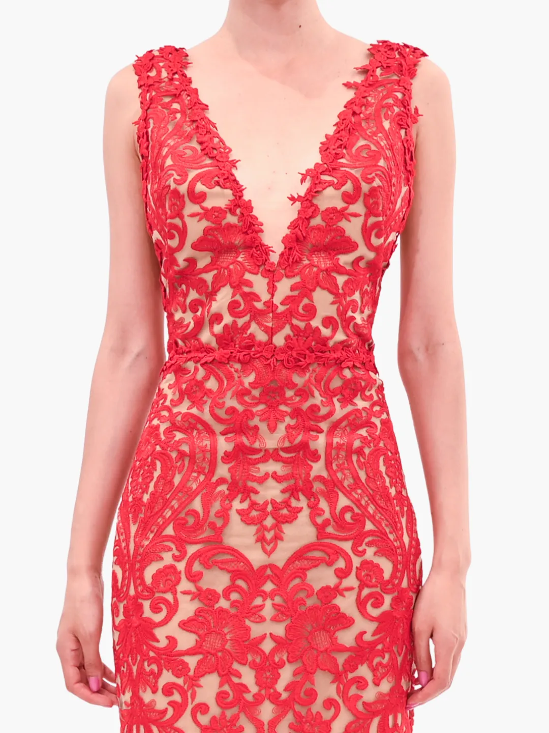 Mirrored Lace Floral Sleeveless Gown sold by Marchesa product image thumbnail 2