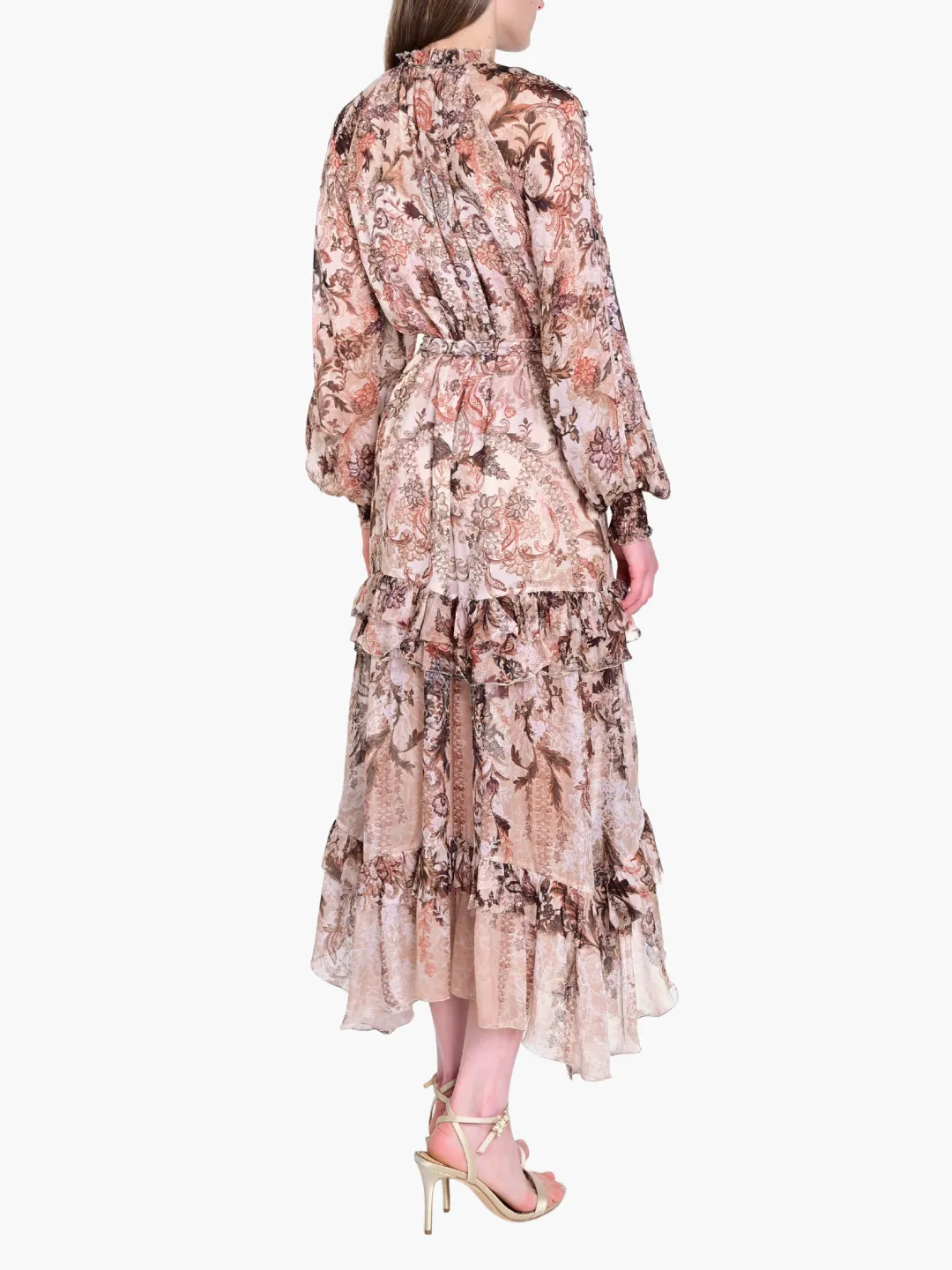 Reverie Belted Ruffle Midi Dress sold by Marchesa product image thumbnail 2