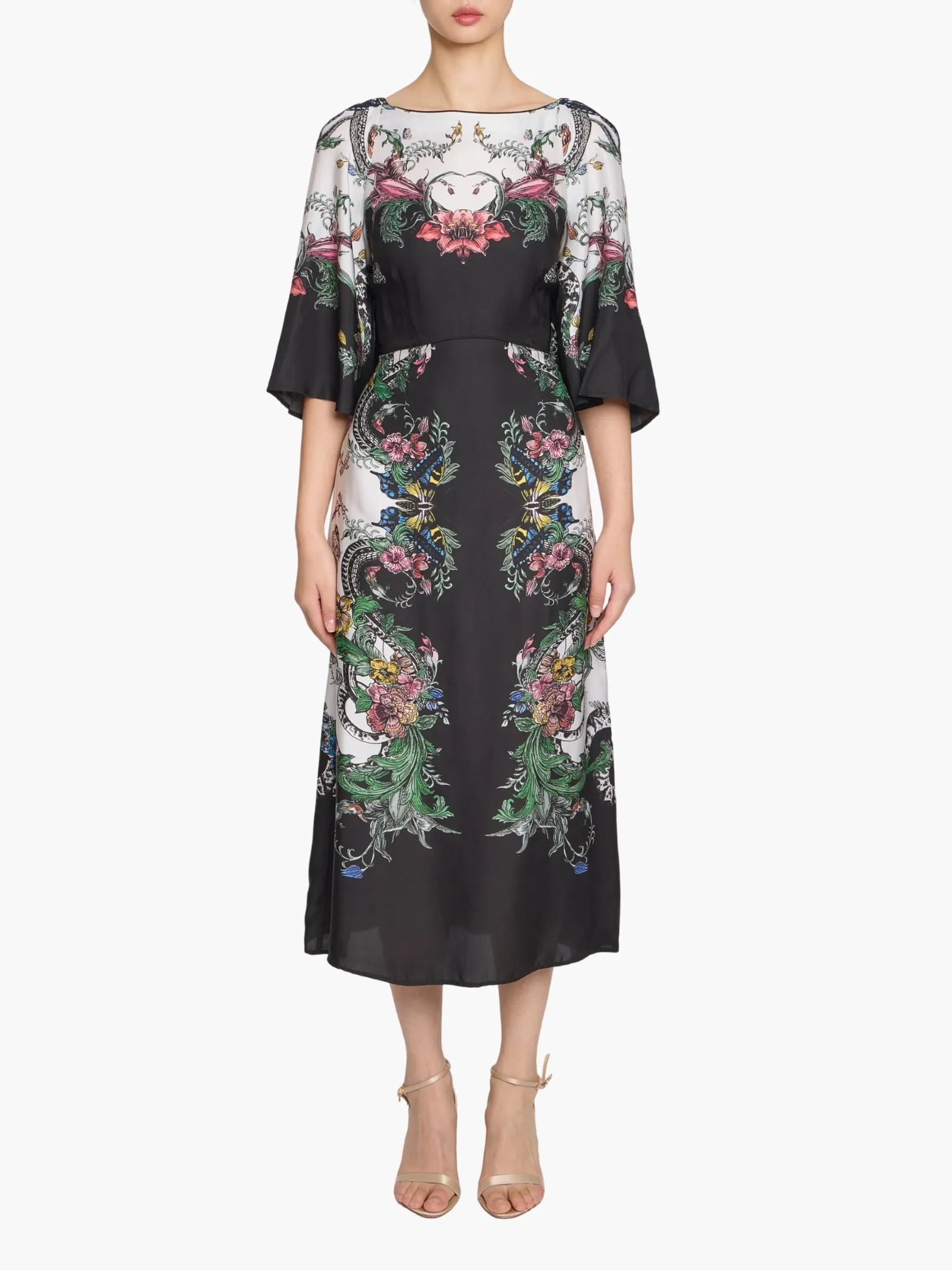Garden of Eve Billowy Twill Empire Midi Dress sold by Marchesa
