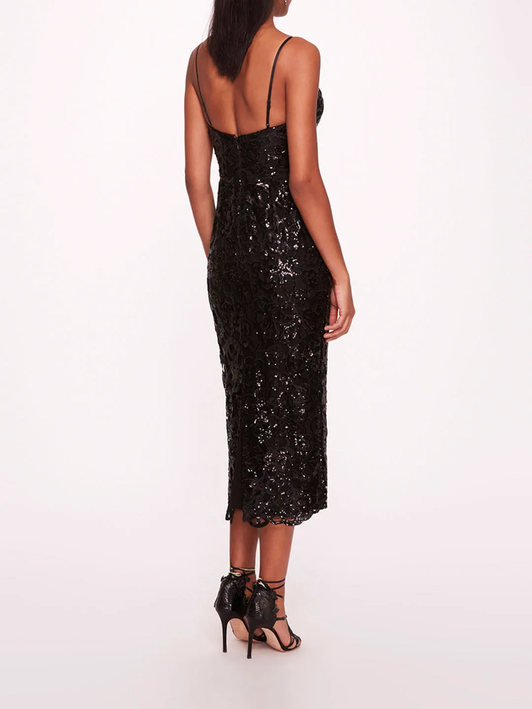 Floral Sequin Midi Dress sold by Marchesa product image thumbnail 2