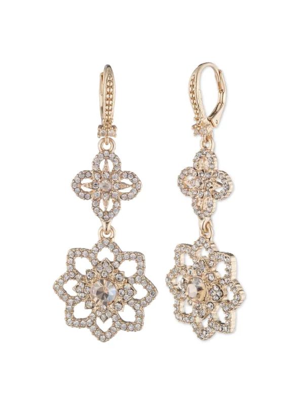 Gold Lace Double Drop Earring sold by Marchesa