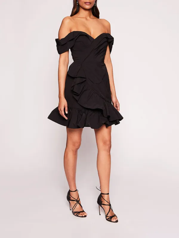 Draped Taffeta Mini Dress sold by Marchesa