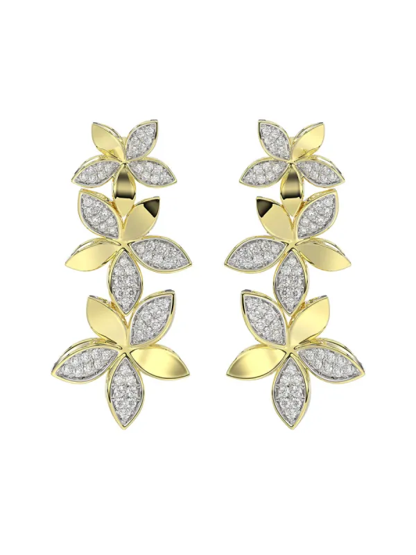 Wild Flower Yellow Gold Earrings sold by Marchesa
