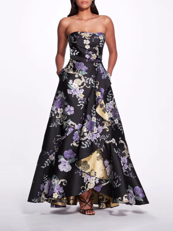 Strapless Floral Gown made by Marchesa