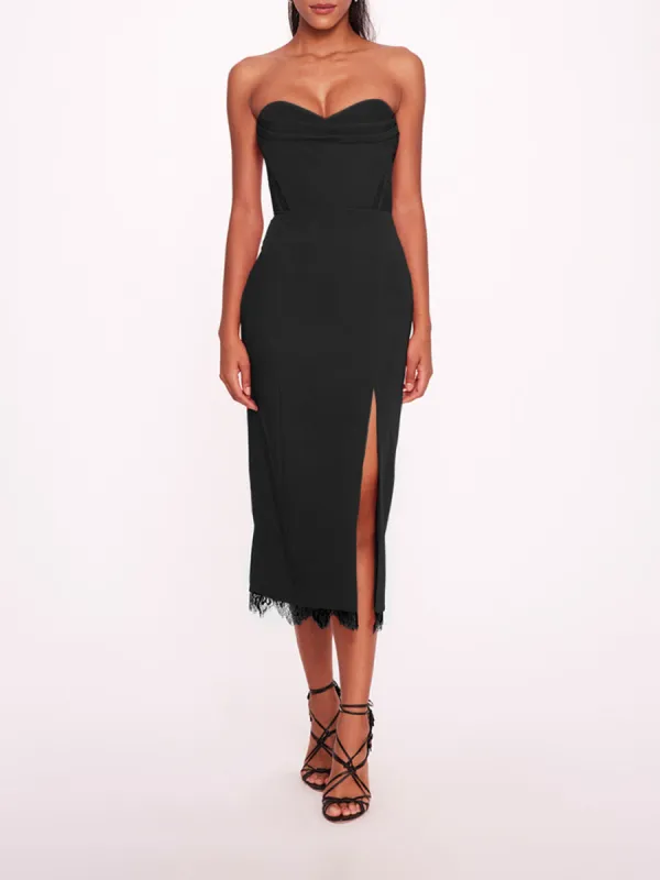 Draped Bodice Crepe Dress sold by Marchesa