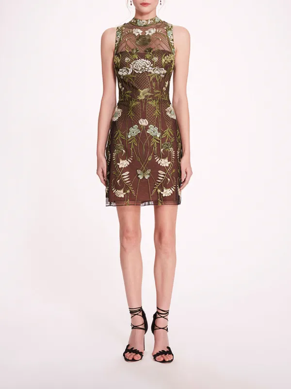 High Neck Tulle Mini Dress sold by Marchesa