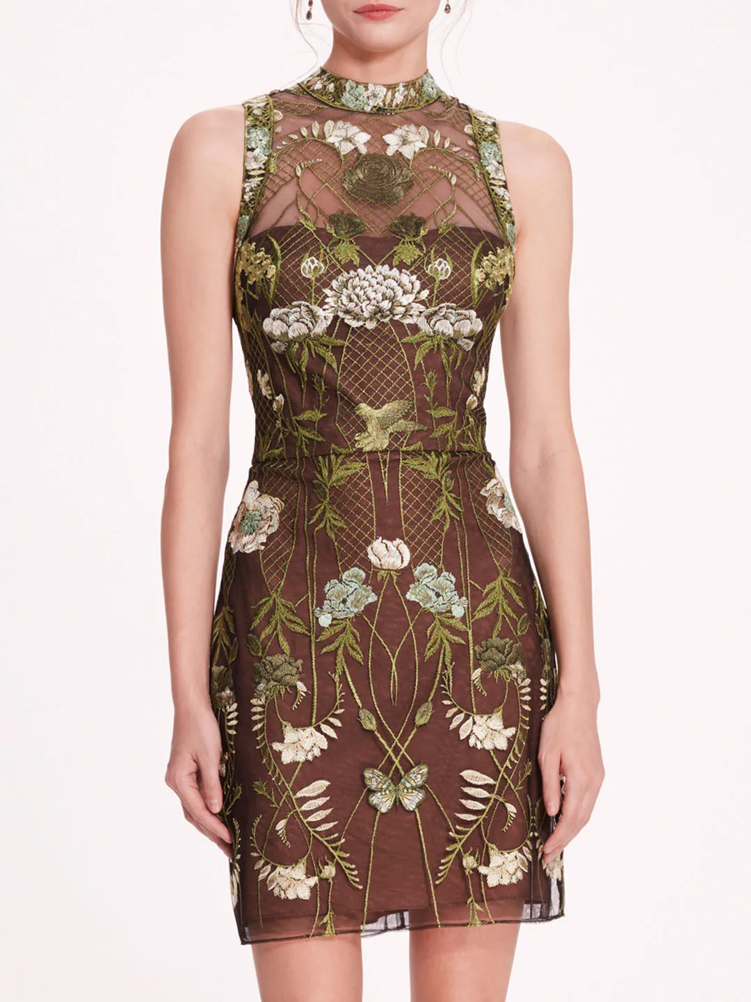 High Neck Tulle Mini Dress sold by Marchesa product image thumbnail 4