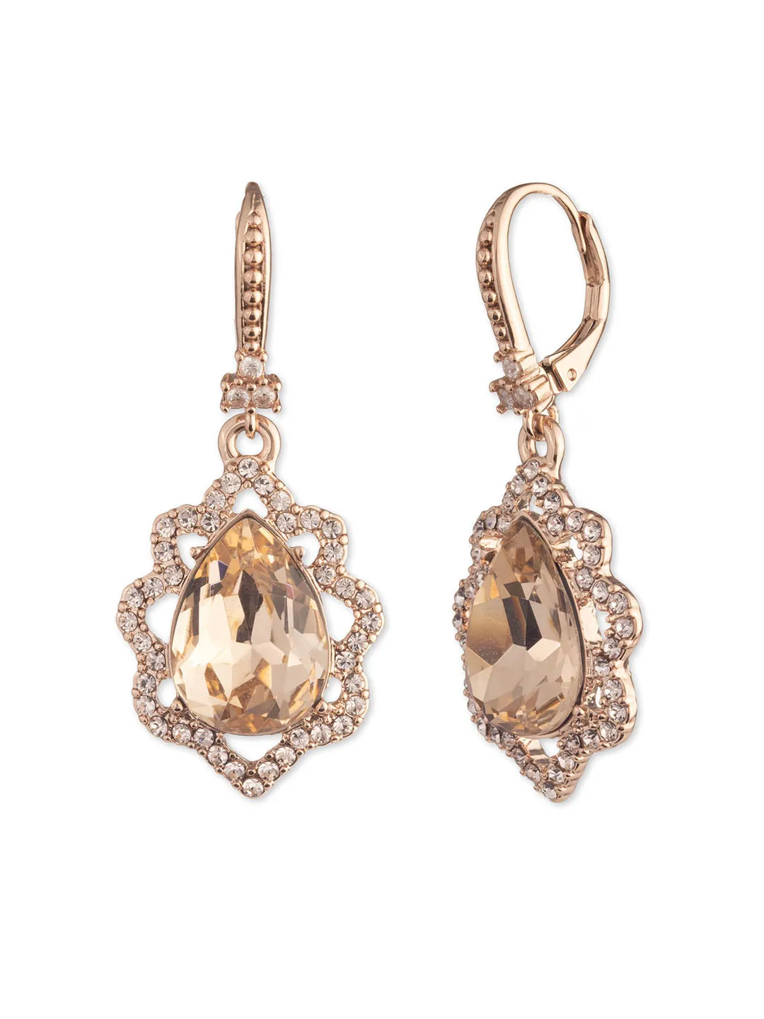 Poised Rose Drop Earring sold by Marchesa