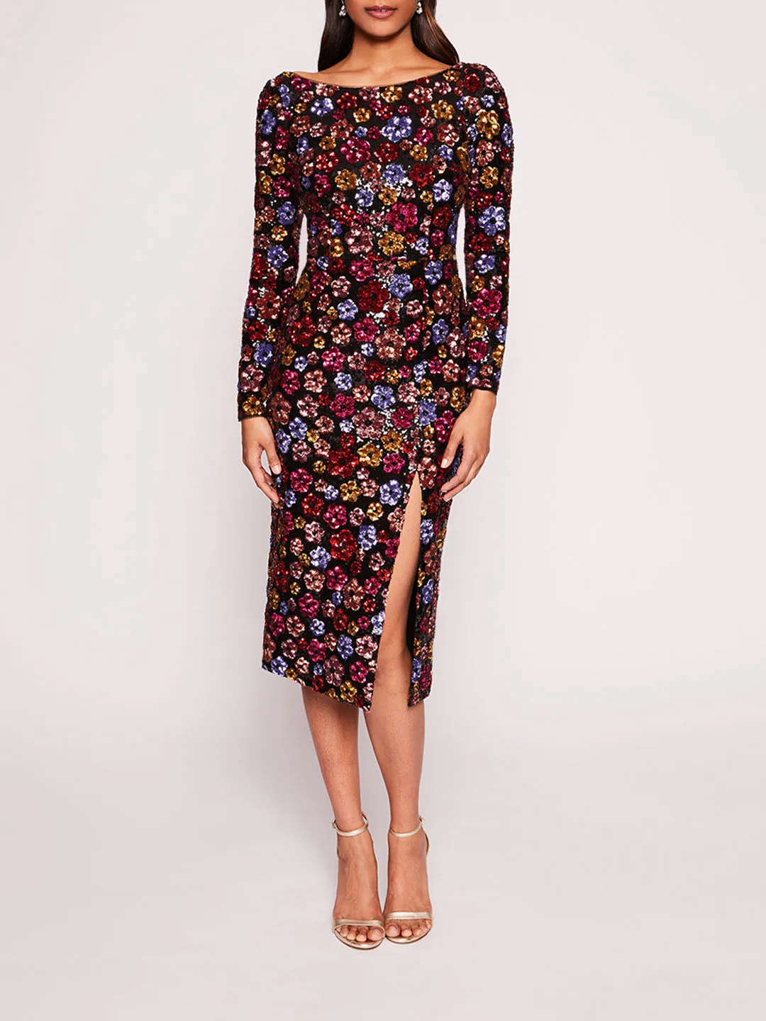 Sequin Bouquets Midi Dress sold by Marchesa